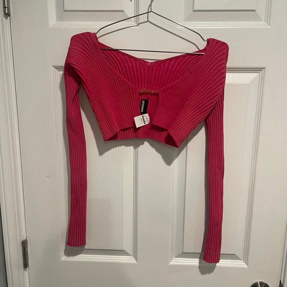 Jacquemus hot pink cardigan size 38 - Picture 3 of 7